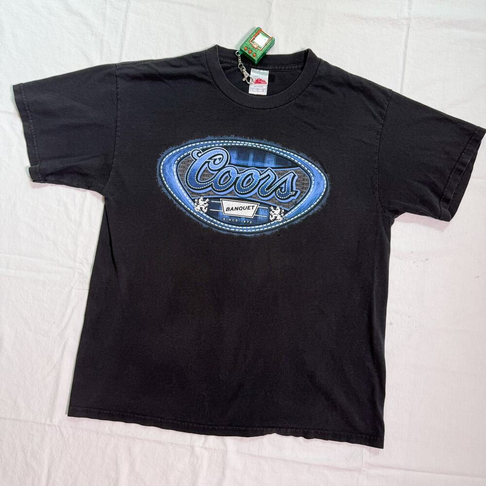 Vintage Coors Banquet Beer Faded Cotton T-Shirt - L